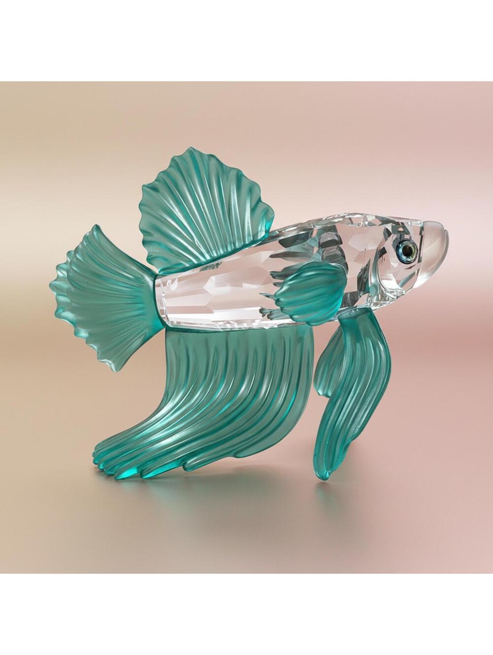 Swarovski Crystal Green Betta Fish Figurine Austria In Original Box 3.5" L - 118